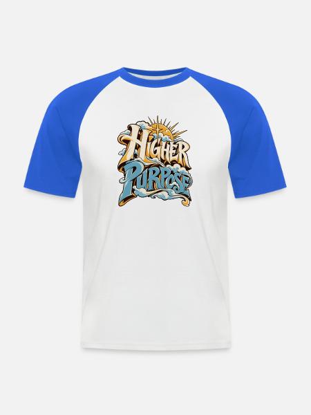 Higher Purpose Wolken Design - Männer Baseball-T-Shirt - Weiß/Royalblau
