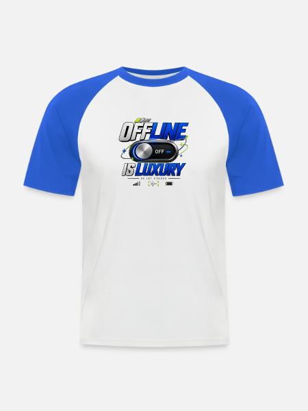 Offline ist Luxus - Männer Baseball-T-Shirt - Weiß/Royalblau