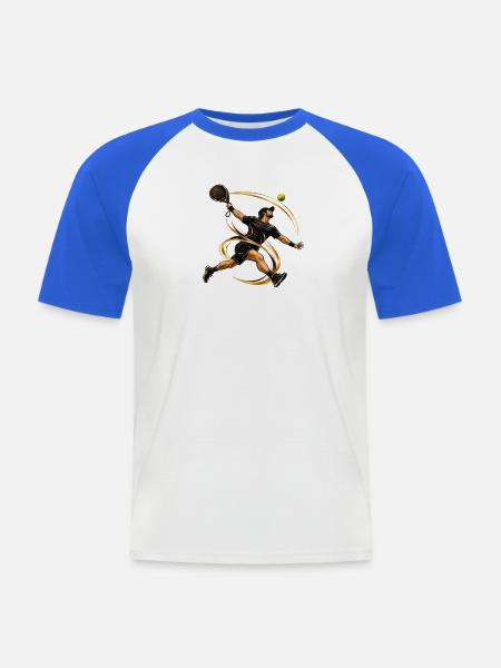 Goldener Padel Held - Männer Baseball-T-Shirt - Weiß/Royalblau