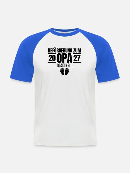 Beförderung zum Opa 2027 Loading - Männer Baseball-T-Shirt - Weiß/Royalblau