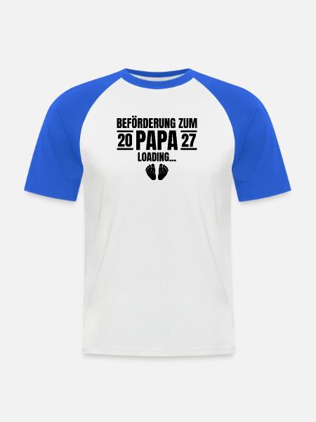 Beförderung zum Papa 2027 Loading - Männer Baseball-T-Shirt - Weiß/Royalblau