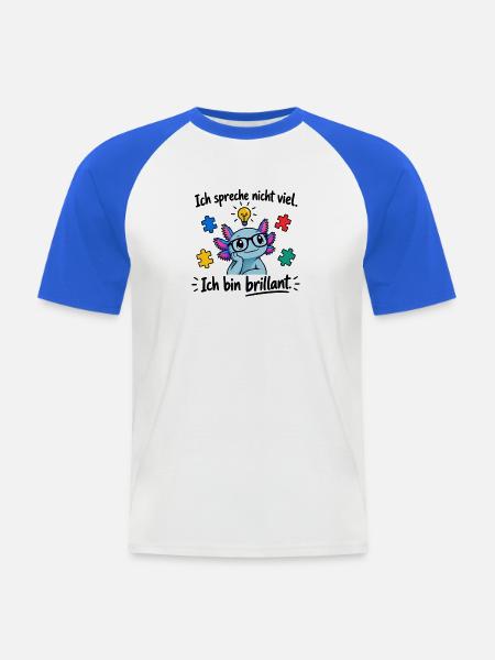 Introvert mit Puzzlebrillanz - Männer Baseball-T-Shirt - Weiß/Royalblau