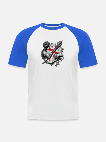 Rüstung Ritter - Männer Baseball-T-Shirt - Weiß/Royalblau