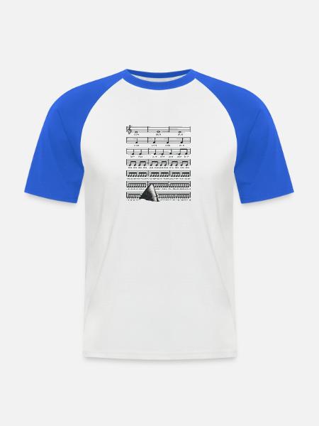 Noten mit Haiflosse - Männer Baseball-T-Shirt - Weiß/Royalblau
