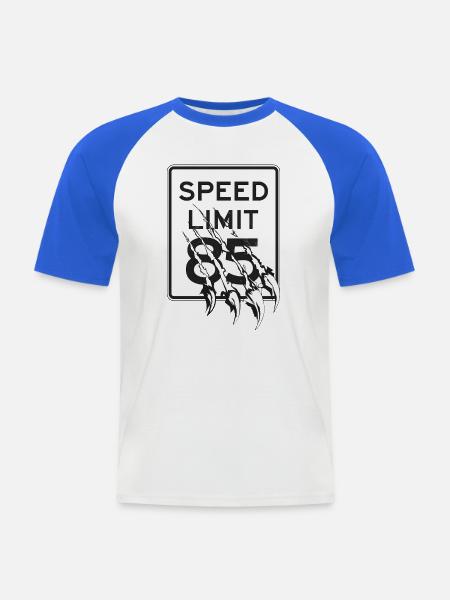 Geschwindigkeitsbegrenzung 85 Klauen - Männer Baseball-T-Shirt - Weiß/Royalblau