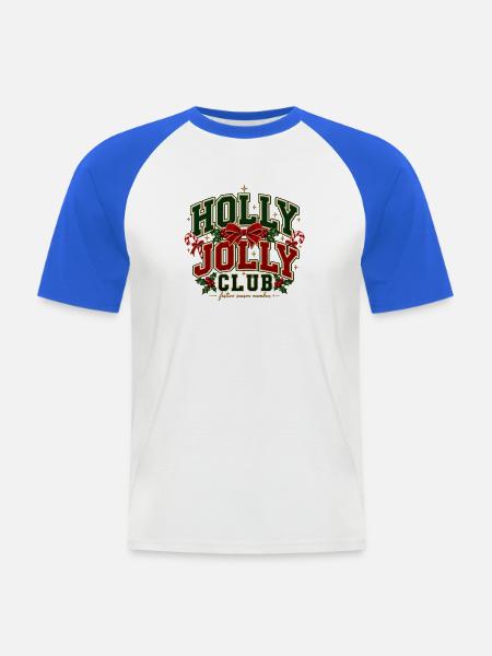 Holly Jolly Club Emblem - Männer Baseball-T-Shirt - Weiß/Royalblau
