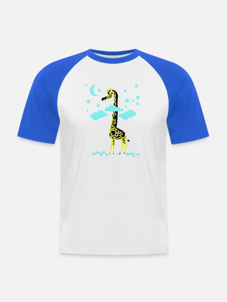 sternenfresser giraffe - Men's Baseball T-Shirt - white/royal blue