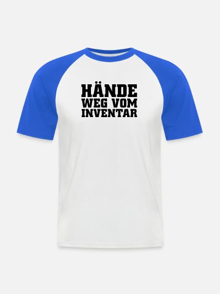 Hände weg vom Inventar - Männer Baseball-T-Shirt - Weiß/Royalblau