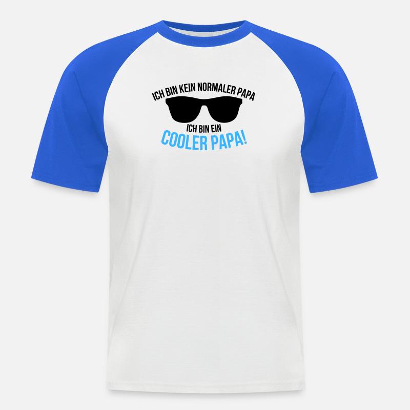 Ich bin ein cooler Papa Spruch - Männer Baseball-T-Shirt - Weiß/Royalblau