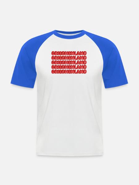 Tauchen Griechenland - Männer Baseball-T-Shirt - Weiß/Royalblau