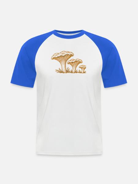 Pfifferlingsfamilie - Männer Baseball-T-Shirt - Weiß/Royalblau