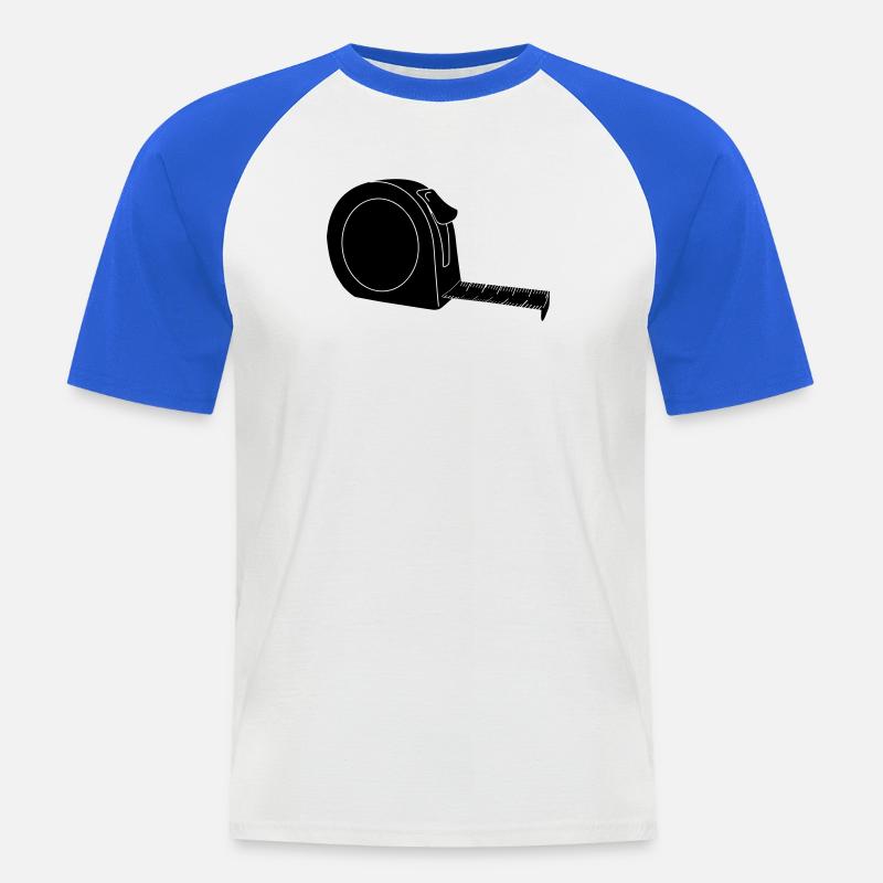 Rollengrößenmessung lind - Männer Baseball-T-Shirt - Weiß/Royalblau