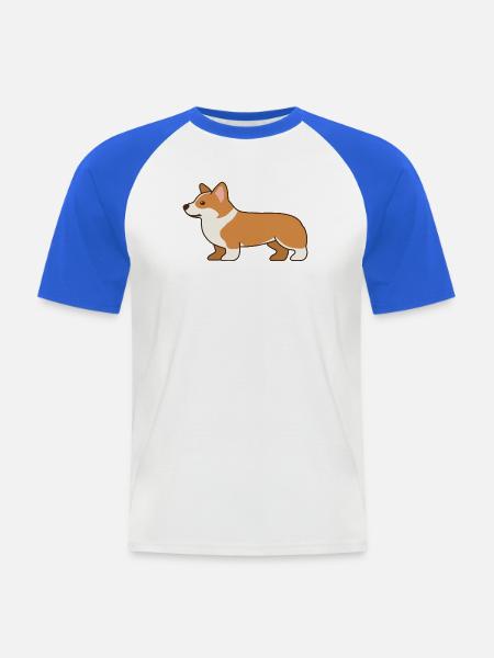 Shiba Inu Cartoon Pfotenfreund - Männer Baseball-T-Shirt - Weiß/Royalblau