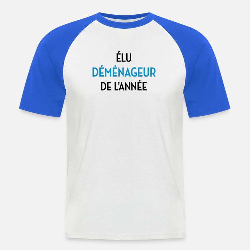 frachtführer / möbelpacker / mover / bewegen - Männer Baseball-T-Shirt - Weiß/Royalblau