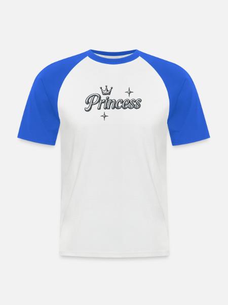 Prinzessin / Y2K Design - Männer Baseball-T-Shirt - Weiß/Royalblau