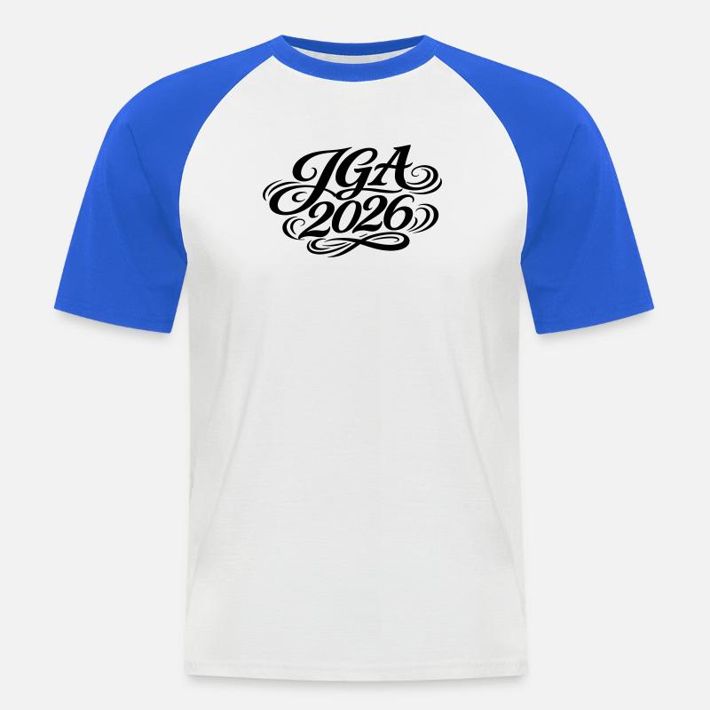 Jga 2026 Addio al celibato - Maglia da baseball a manica corta da uomo - bianco/blu royal