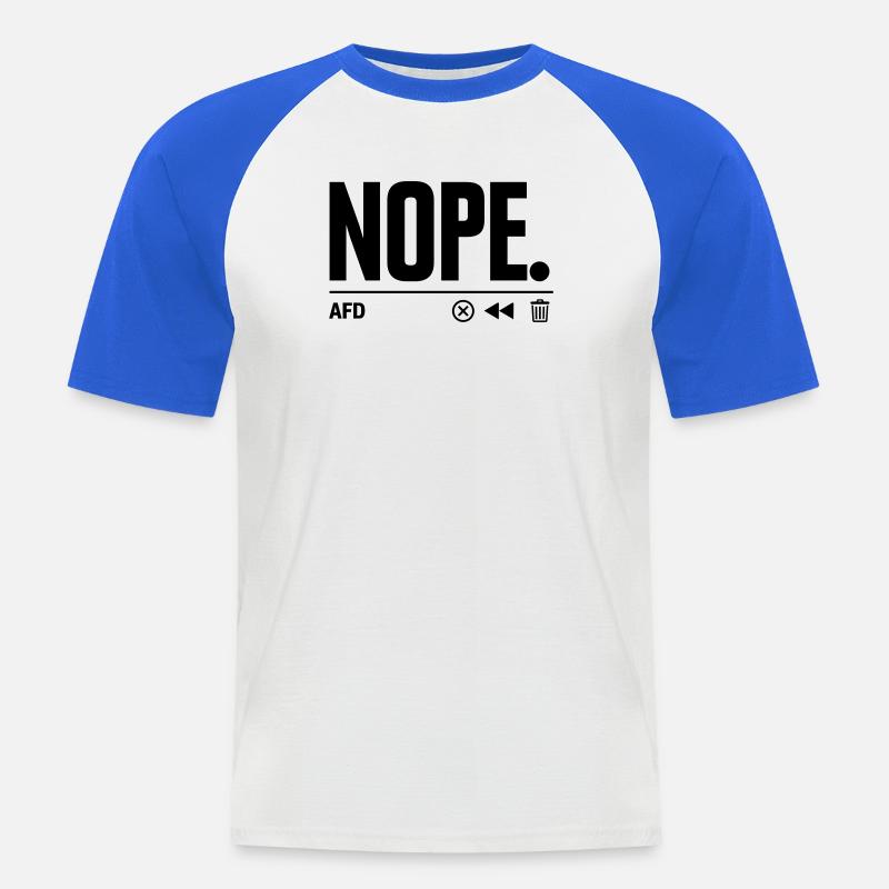 NOPE AfD - Männer Baseball-T-Shirt - Weiß/Royalblau