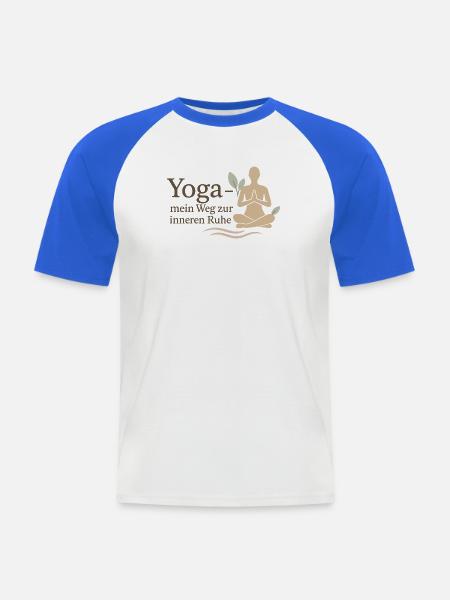 Yoga Weg Zur Inneren Ruhe - Männer Baseball-T-Shirt - Weiß/Royalblau
