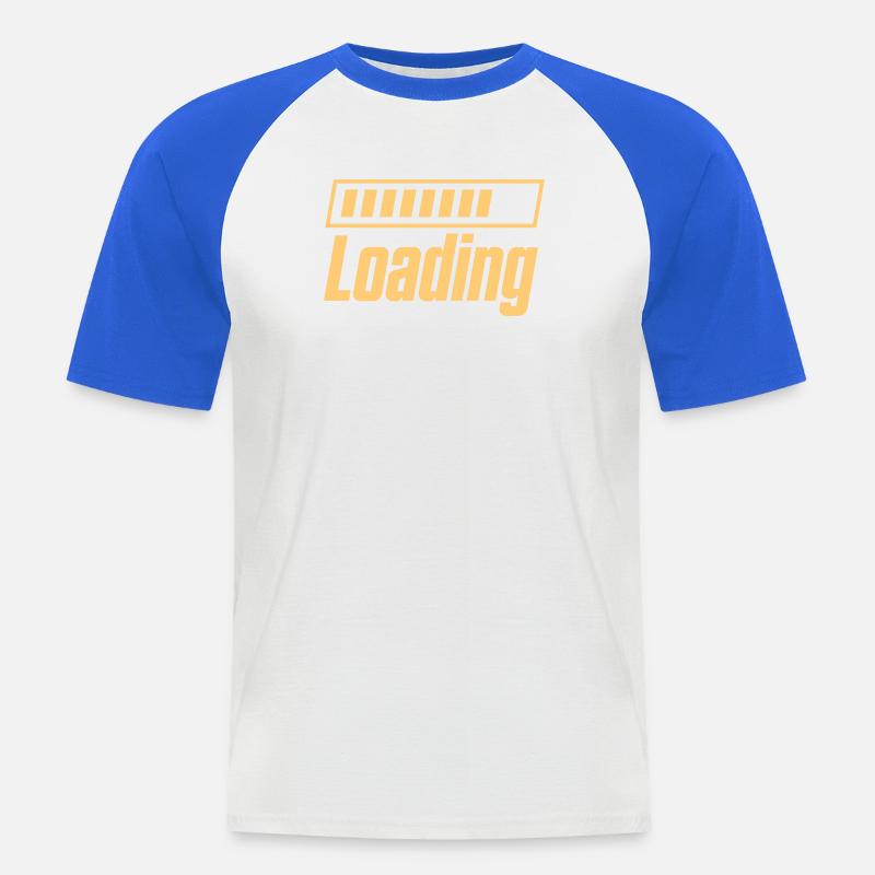 Loading  - Männer Baseball-T-Shirt - Weiß/Royalblau