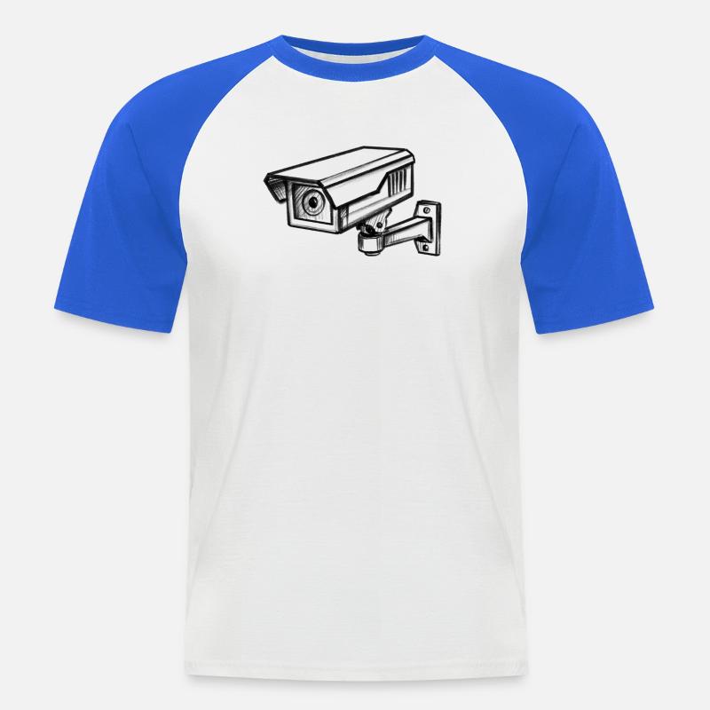 Security Camera Security - Illusionration - Men's Baseball T-Shirt - white/royal blue