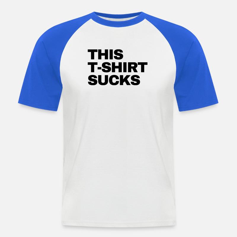 this Tshirt sucks - Männer Baseball-T-Shirt - Weiß/Royalblau