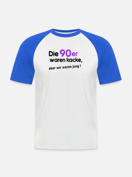 90er waren kacke - Männer Baseball-T-Shirt - Weiß/Royalblau