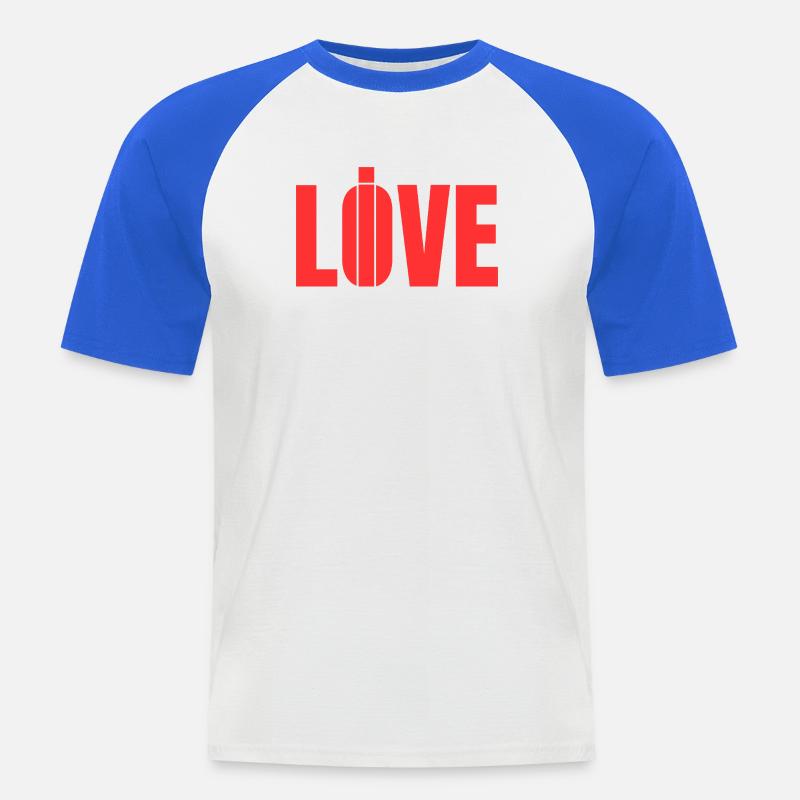 Leben oder lieben - Männer Baseball-T-Shirt - Weiß/Royalblau