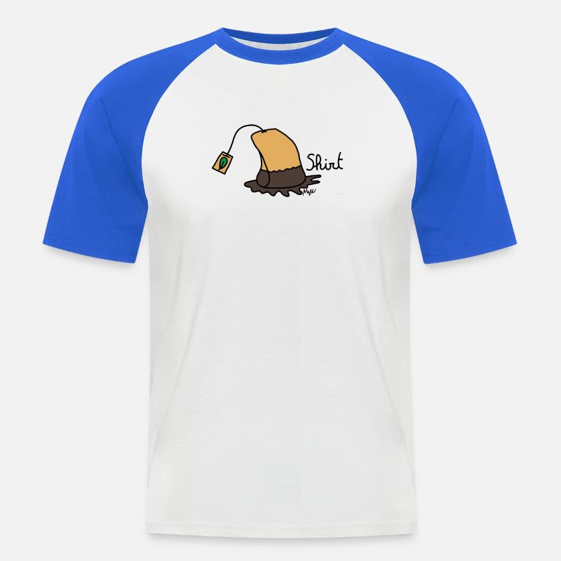 Teehemd - Männer Baseball-T-Shirt - Weiß/Royalblau