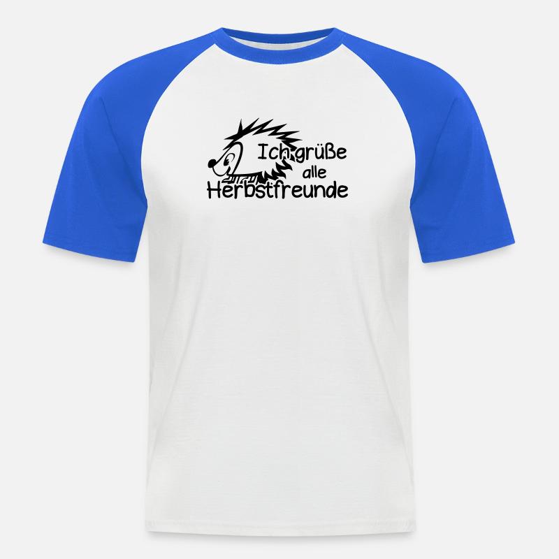 Herbstfreunde Herbst Igel Spruch Geschenk lustig - Männer Baseball-T-Shirt - Weiß/Royalblau