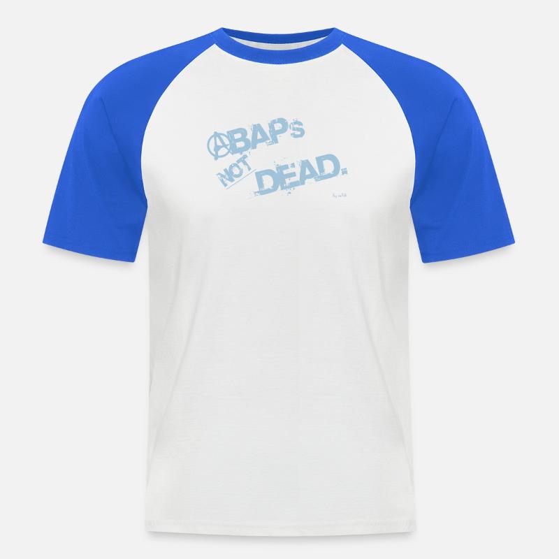 ABAPsNotDead light Blue - Männer Baseball-T-Shirt - Weiß/Royalblau