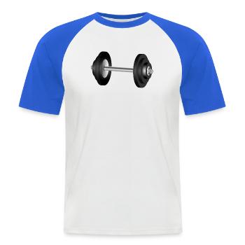 Hantel Motiv für Fitness- und Gym-Begeisterte - Männer Baseball-T-Shirt - Weiß/Royalblau - Vorne