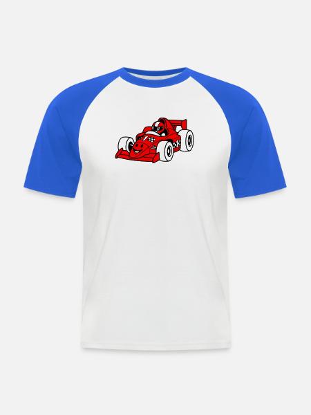 Racing Car Child - Männer Baseball-T-Shirt - Weiß/Royalblau