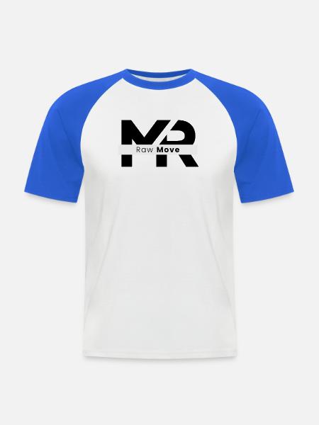 Move Typo Streetwear - Männer Baseball-T-Shirt - Weiß/Royalblau