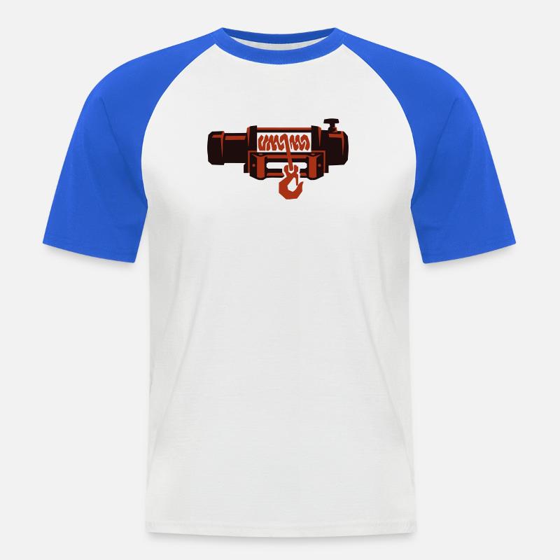 Offroad Seilwinde 4x4 Tool - Männer Baseball-T-Shirt - Weiß/Royalblau