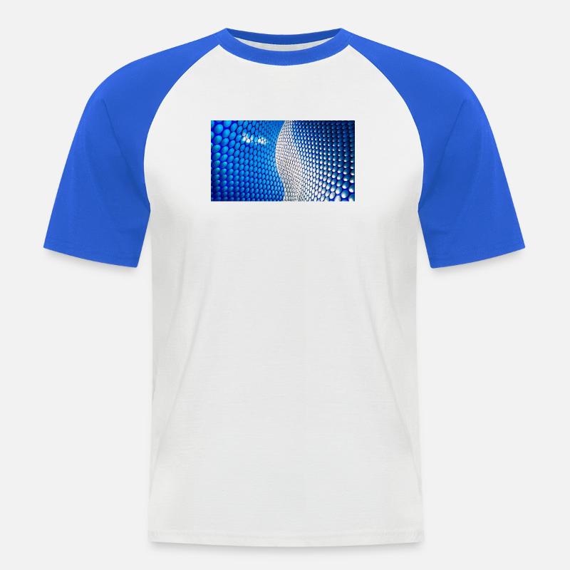 Cobalt Bubblewave Abstract - Männer Baseball-T-Shirt - Weiß/Royalblau