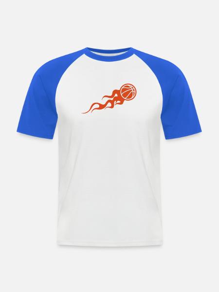 Basketball / Basketball / Basktet-Ball / Sport - Männer Baseball-T-Shirt - Weiß/Royalblau