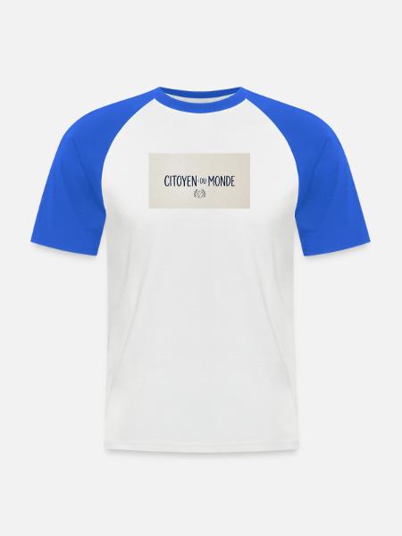 Citoyen du Monde - Kosmopolit beschenken - Männer Baseball-T-Shirt - Weiß/Royalblau