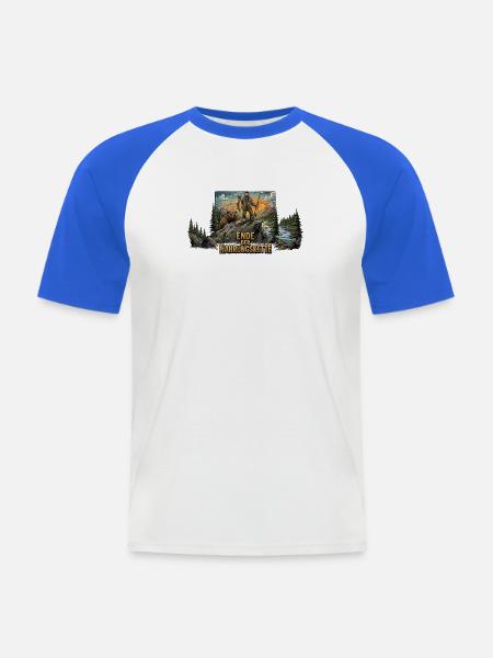 Ende_der_Nahrungskette_-_Angler - Männer Baseball-T-Shirt - Weiß/Royalblau