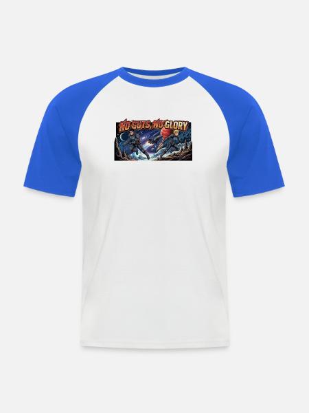 No_guts-_no_glory - Männer Baseball-T-Shirt - Weiß/Royalblau