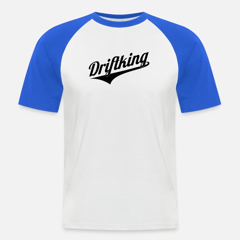 Driftking retro - Männer Baseball-T-Shirt - Weiß/Royalblau