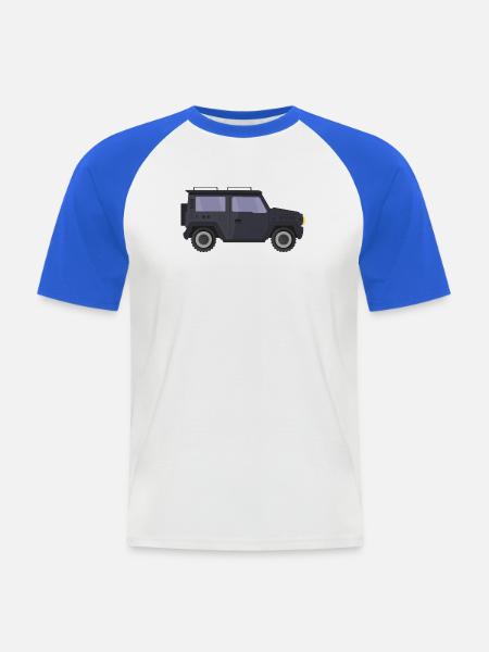 Jeep - T-shirt baseball manches courtes Homme - blanc/bleu royal