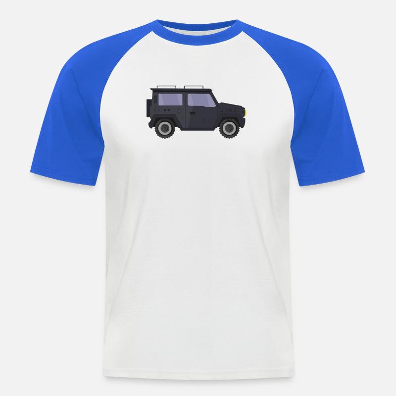 Jeep - Männer Baseball-T-Shirt - Weiß/Royalblau