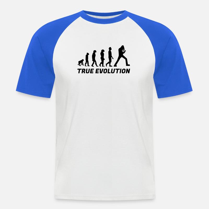 True evolution - vrai évolution metal - T-shirt baseball manches courtes Homme - blanc/bleu royal