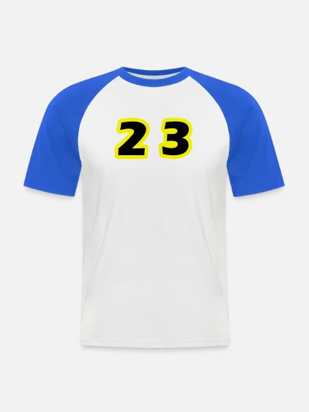 23 Number symbol - Men's Baseball T-Shirt - white/royal blue