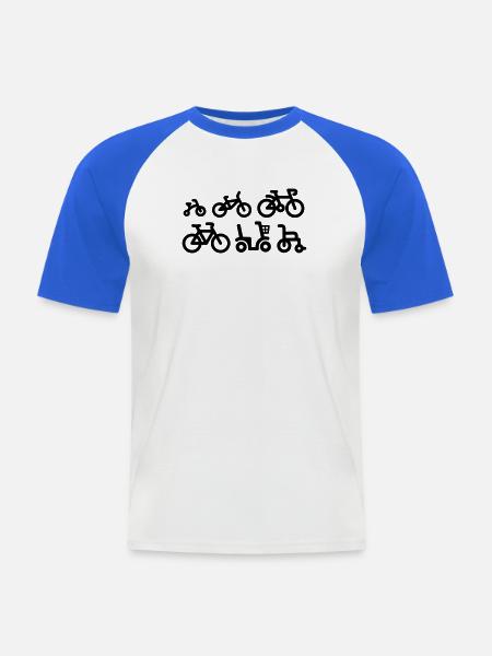 Evolution Fahrradrennen Radfahren Fahrradrennen - Männer Baseball-T-Shirt - Weiß/Royalblau