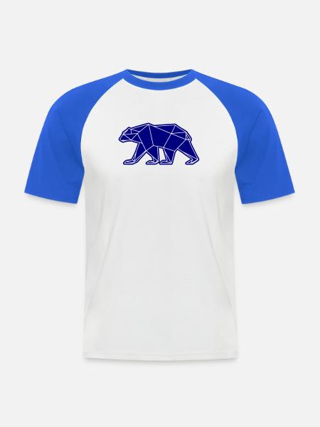 Polar Bear Polar Bear Polygon Icon - Men's Baseball T-Shirt - white/royal blue