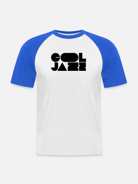 Bold cool jazz logo design - Men's Baseball T-Shirt - white/royal blue