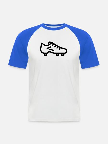 Stollen - Männer Baseball-T-Shirt - Weiß/Royalblau