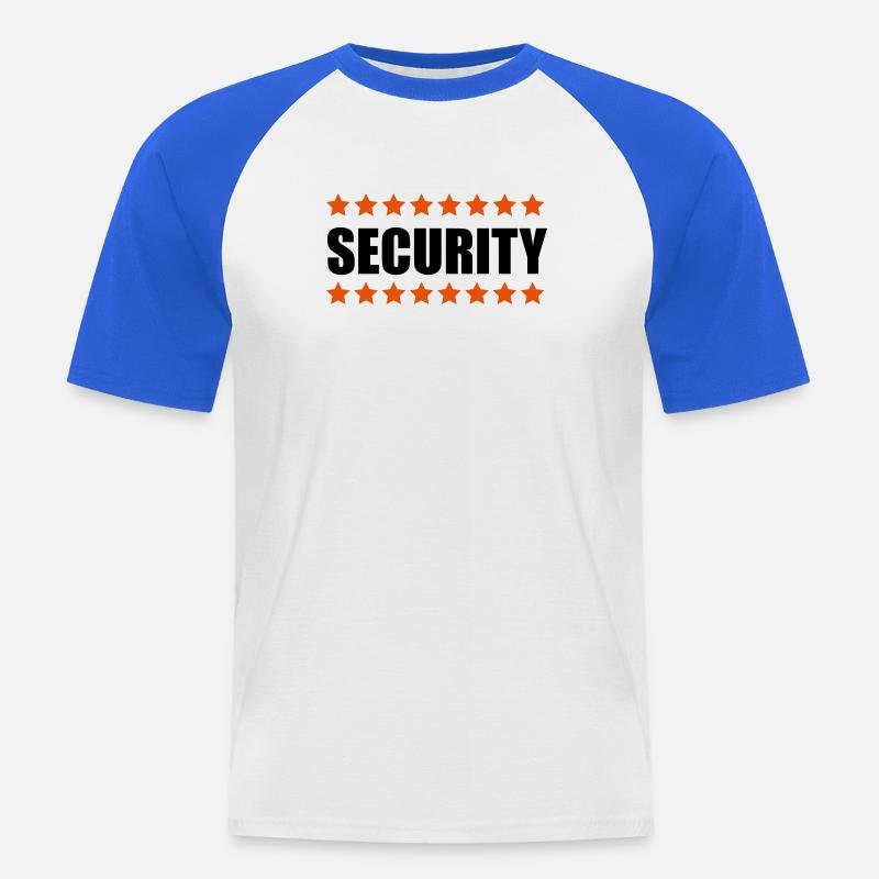 Security - Männer Baseball-T-Shirt - Weiß/Royalblau