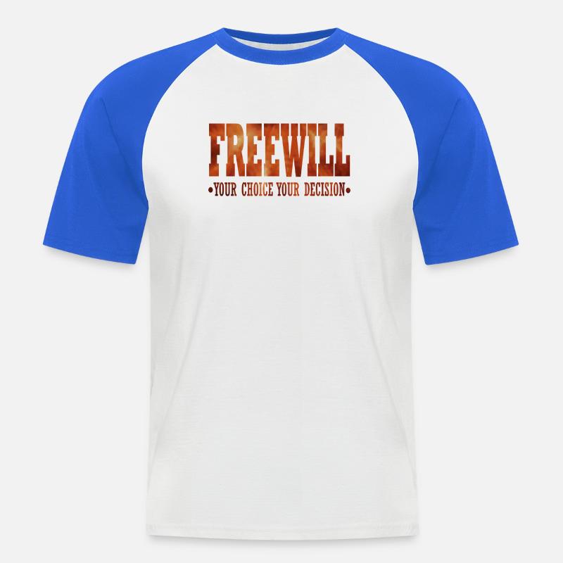 FreeWill - Men's Baseball T-Shirt - white/royal blue